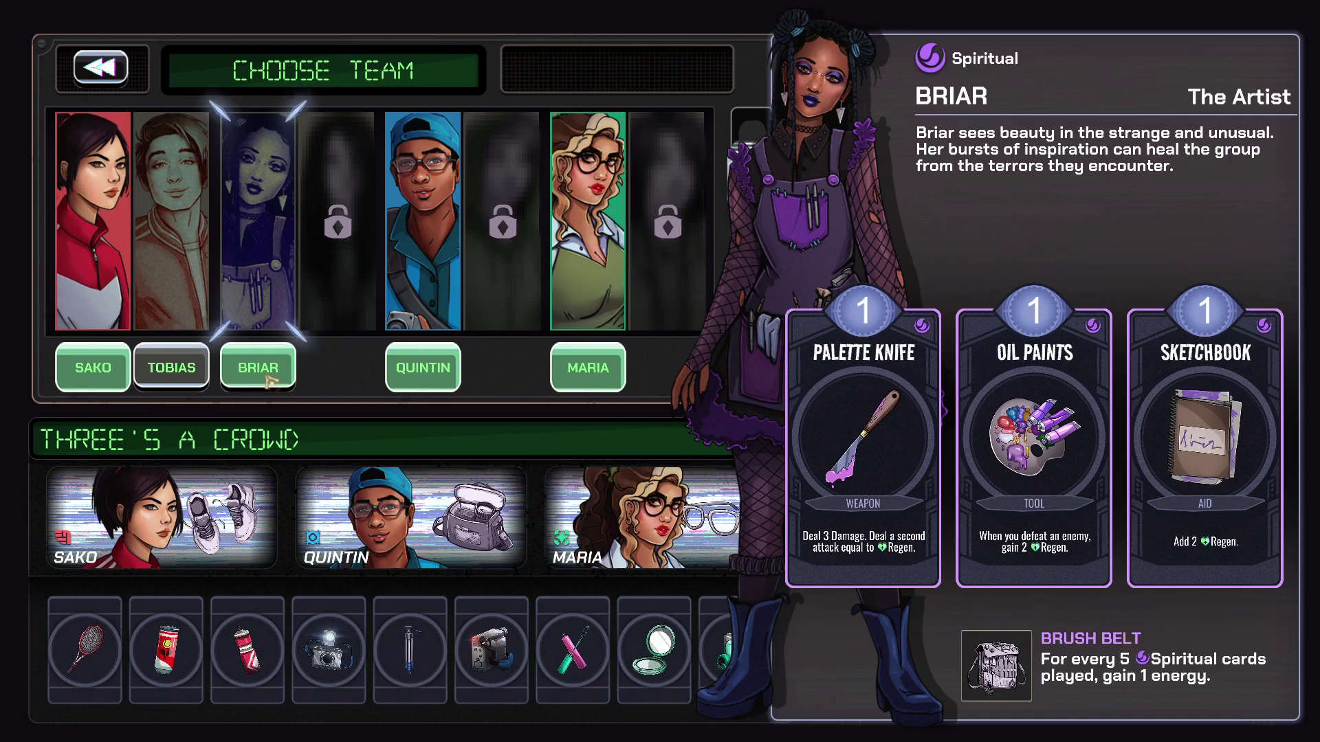 The character select screen shows several of the newly graduated teens available for selection.