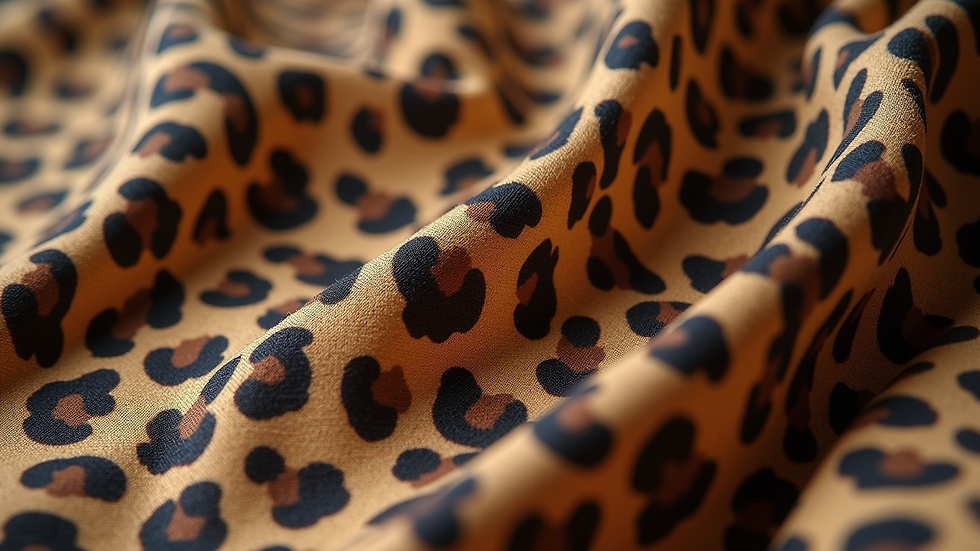 Close-up view of the Liax Leopard Set fabric texture showing the quality and print details