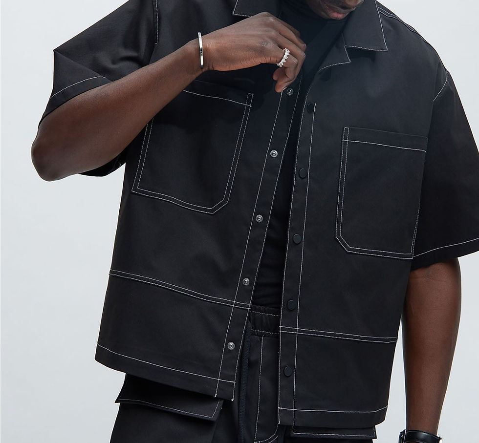 Raymond's Contrast Stitch Boxy Shirt