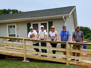 The Dewey Beach and Milton Lions Club with Their Newly Built Ramp