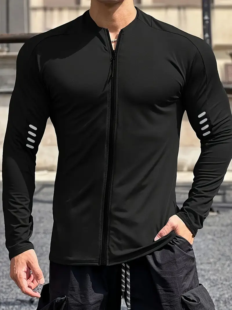 Thumbnail: Sporty Zip Up Jacket - Black