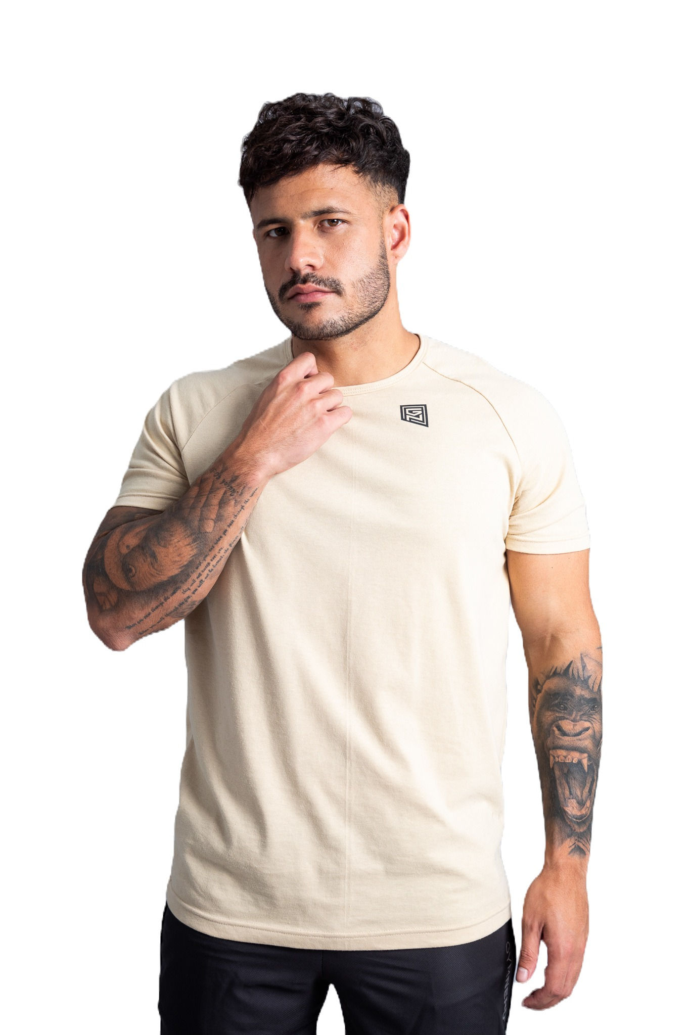Men raglan shirt short sleeve in stone main