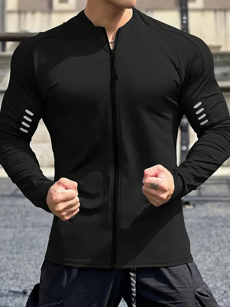 Thumbnail: Sporty Zip Up Jacket - Black