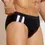 Thumbnail: Men Strip Print Swim Briefs - Black