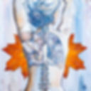 Peinture en technique mixte représentant la respiration