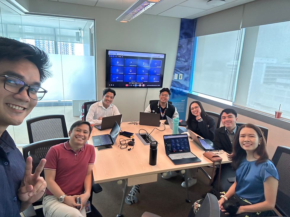 Me, my co-interns, and our managers moments before winning the Hackathon
