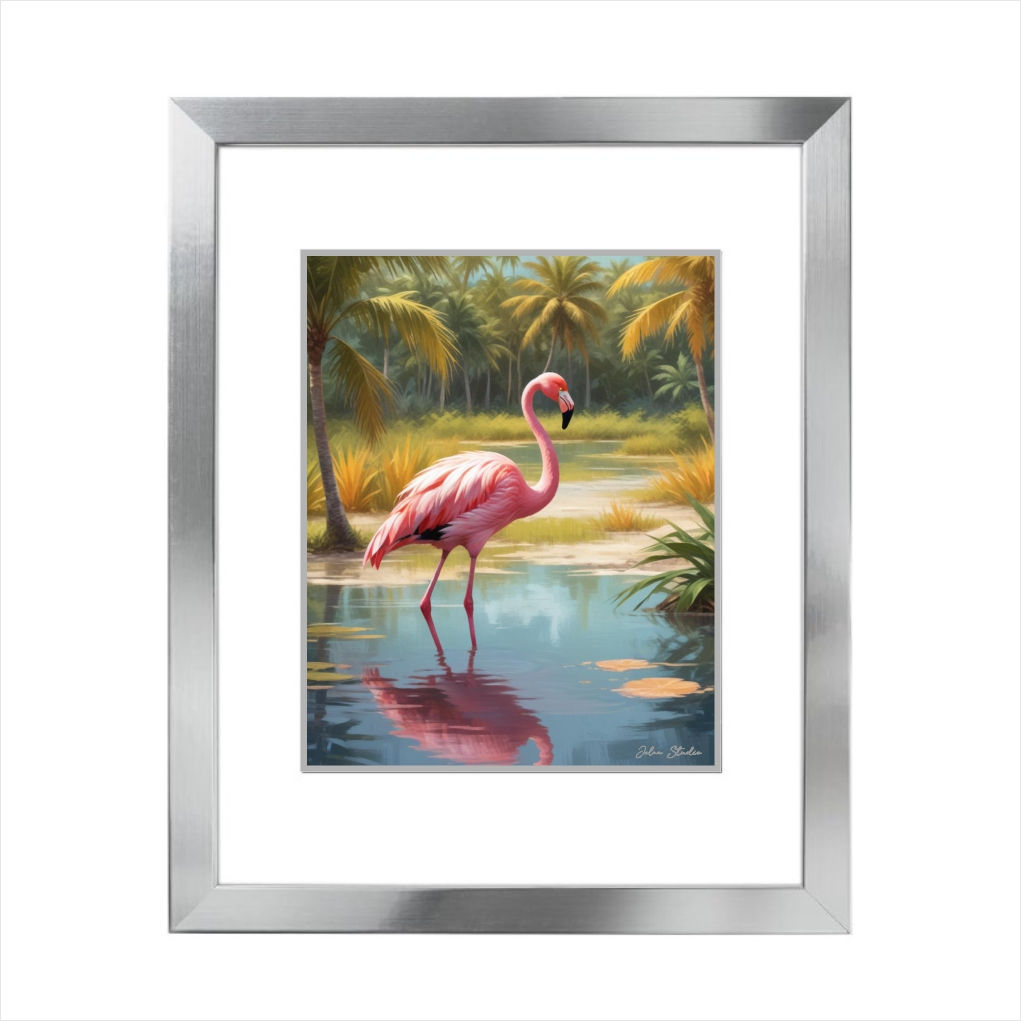 Matted Tropical Art Print, Florida Birds, Jolaa Studio Art Creations