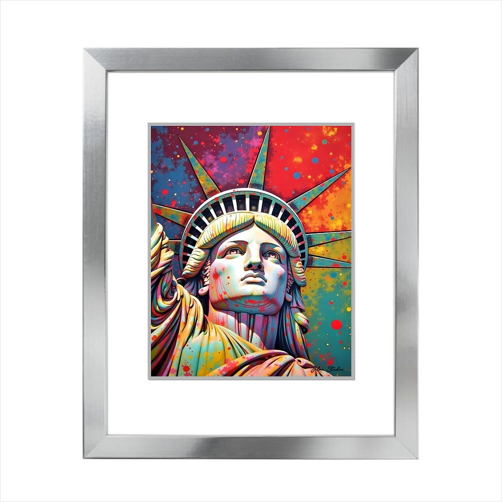 Matted Art Print, Patriotic Painting, Jolaa Studio Art Collection