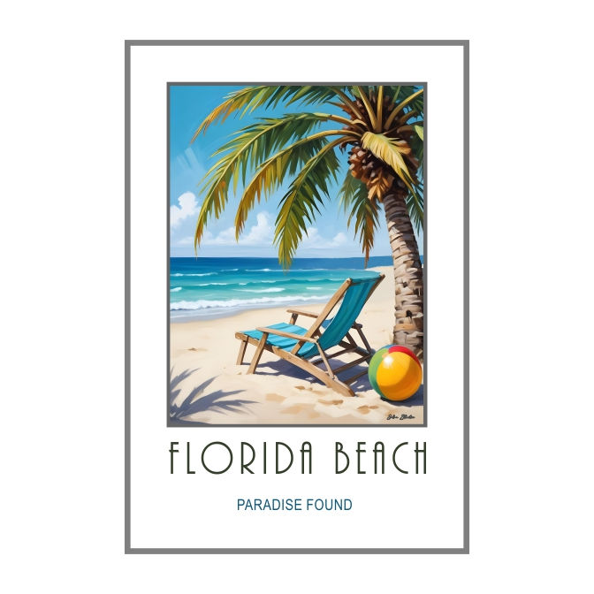 Florida Beach Poster, Jolaa Studio Art Creations, Jolanta Andraka Milligan