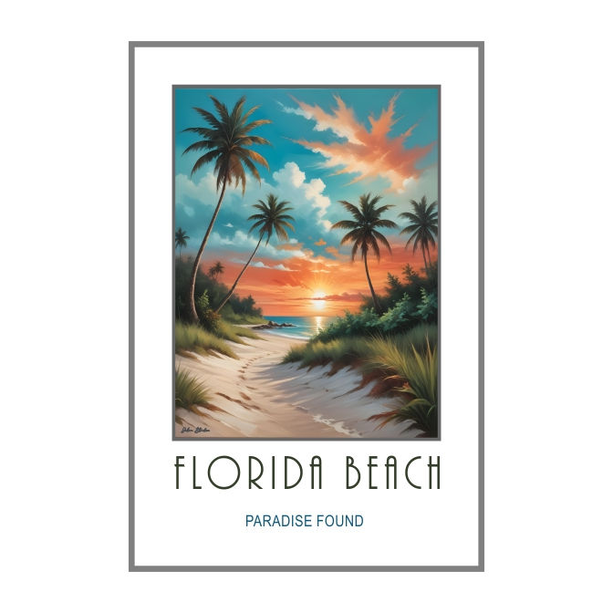 Florida Beach Poster, Jolaa Studio Art Creations, Jolanta Andraka Milligan