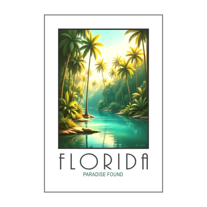 Florida Poster, Sarasota Florida, Landscape, Jolaa Studio Art Creations, Jolanta Andraka Milligan