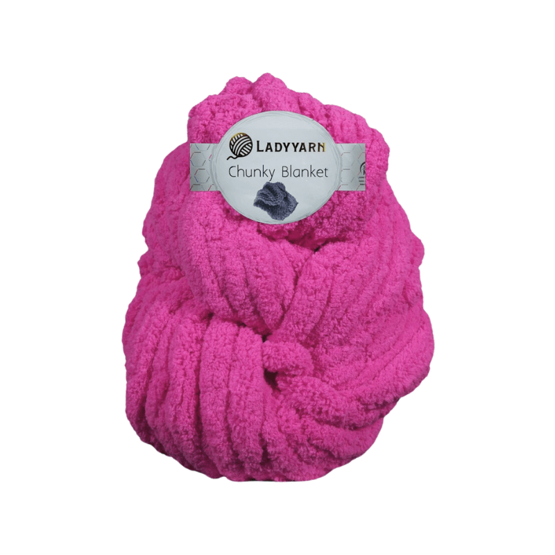 LadyYarn Chunky Blanket 300 g el örgü ipi – Fuşya (PL-1008)