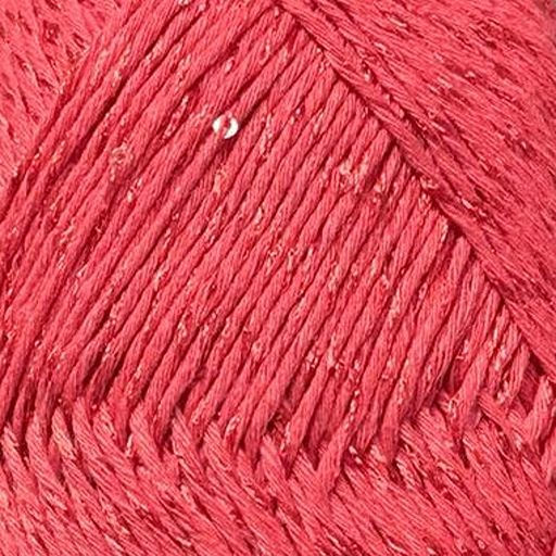 İnci Cotton Pullu iplik narçiçeği renk, %50 pamuk – %45 polyester – %5 pul, el örgü ve tığ işleri için yumuşak ve ışıltılı ip