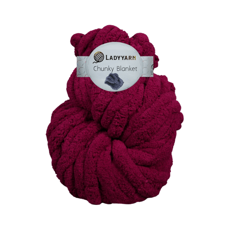 LadyYarn Chunky Blanket 300 g el örgü ipi – Bordo (PL-089)