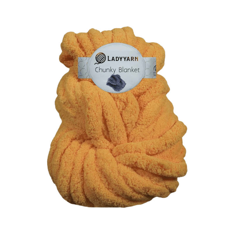 LadyYarn Chunky Blanket 300 g el örgü ipi – Hardal Sarısı (PL-090)