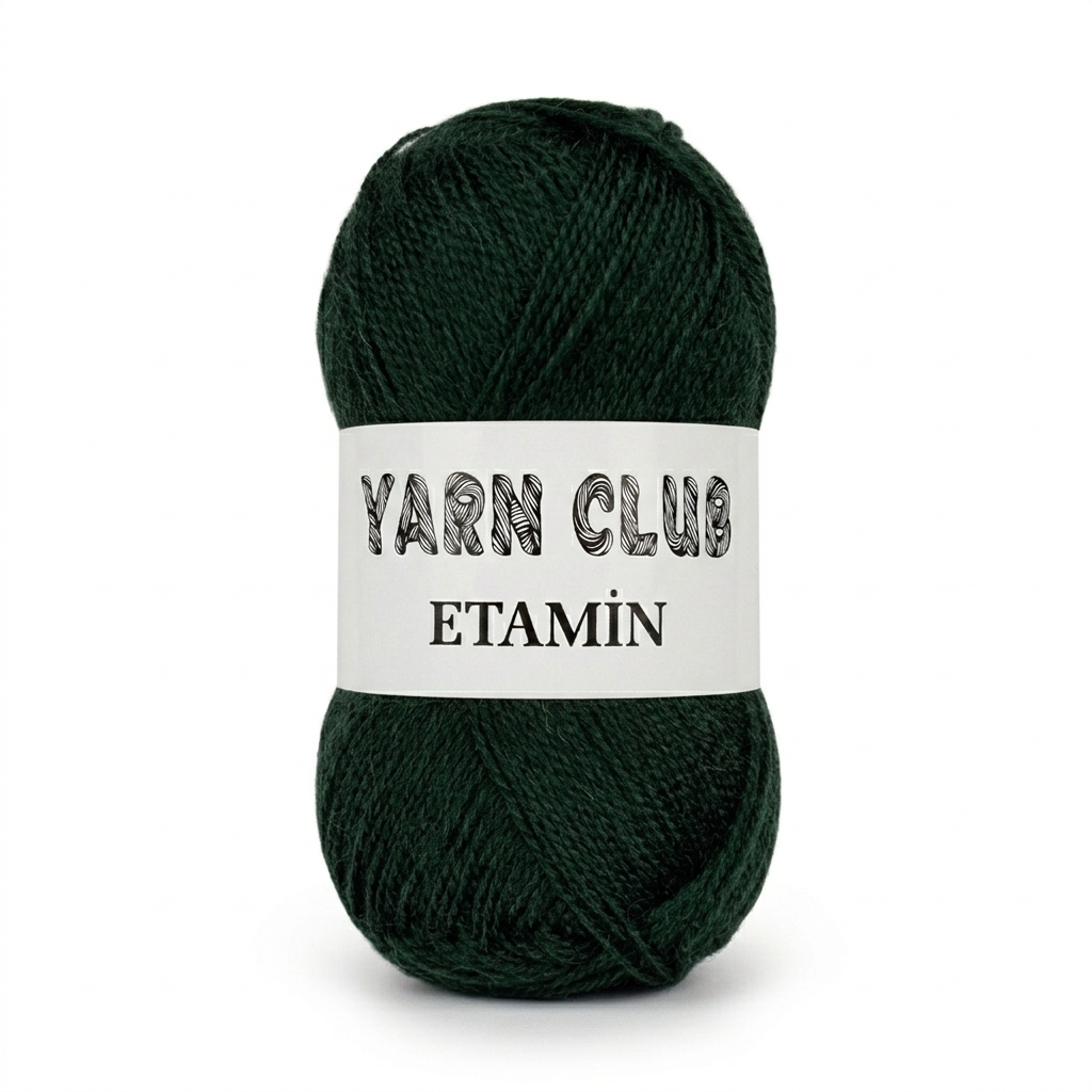 YarnClub cam yeşili etamin ipi – goblen ve nakış için %100 akrilik çok ince ip