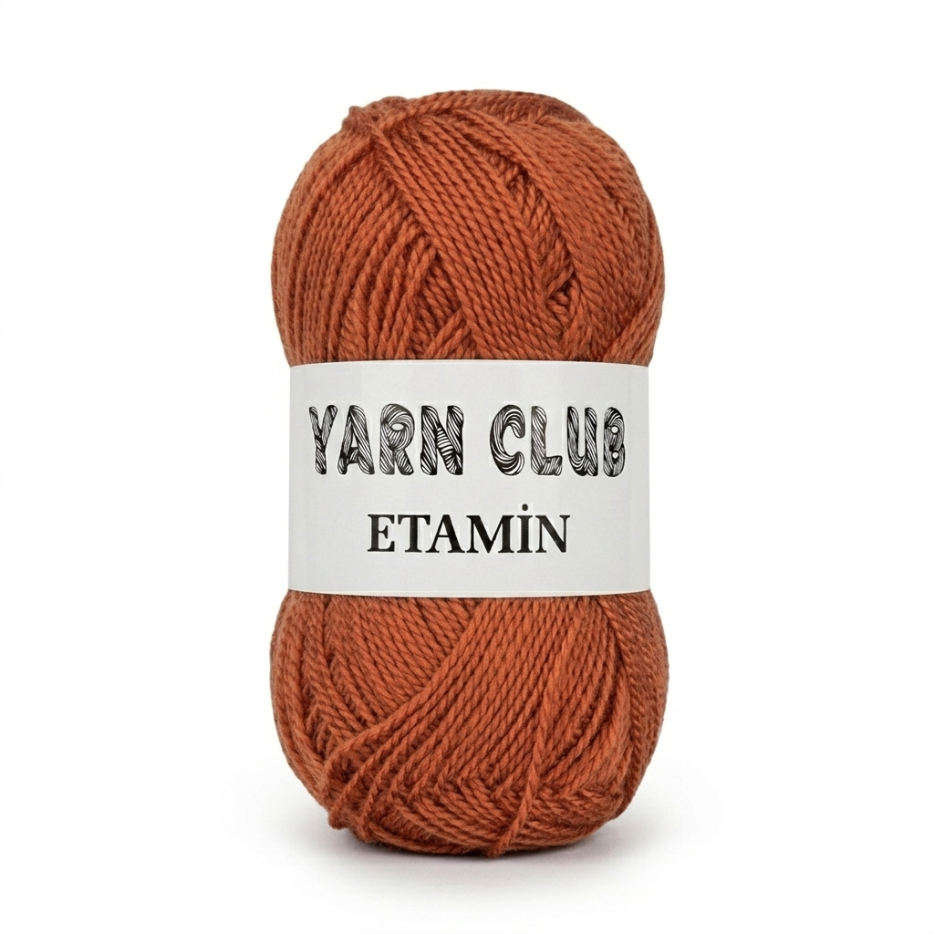 YarnClub kiremit etamin ipi – nakış ve kanaviçe için %100 akrilik çok ince ip