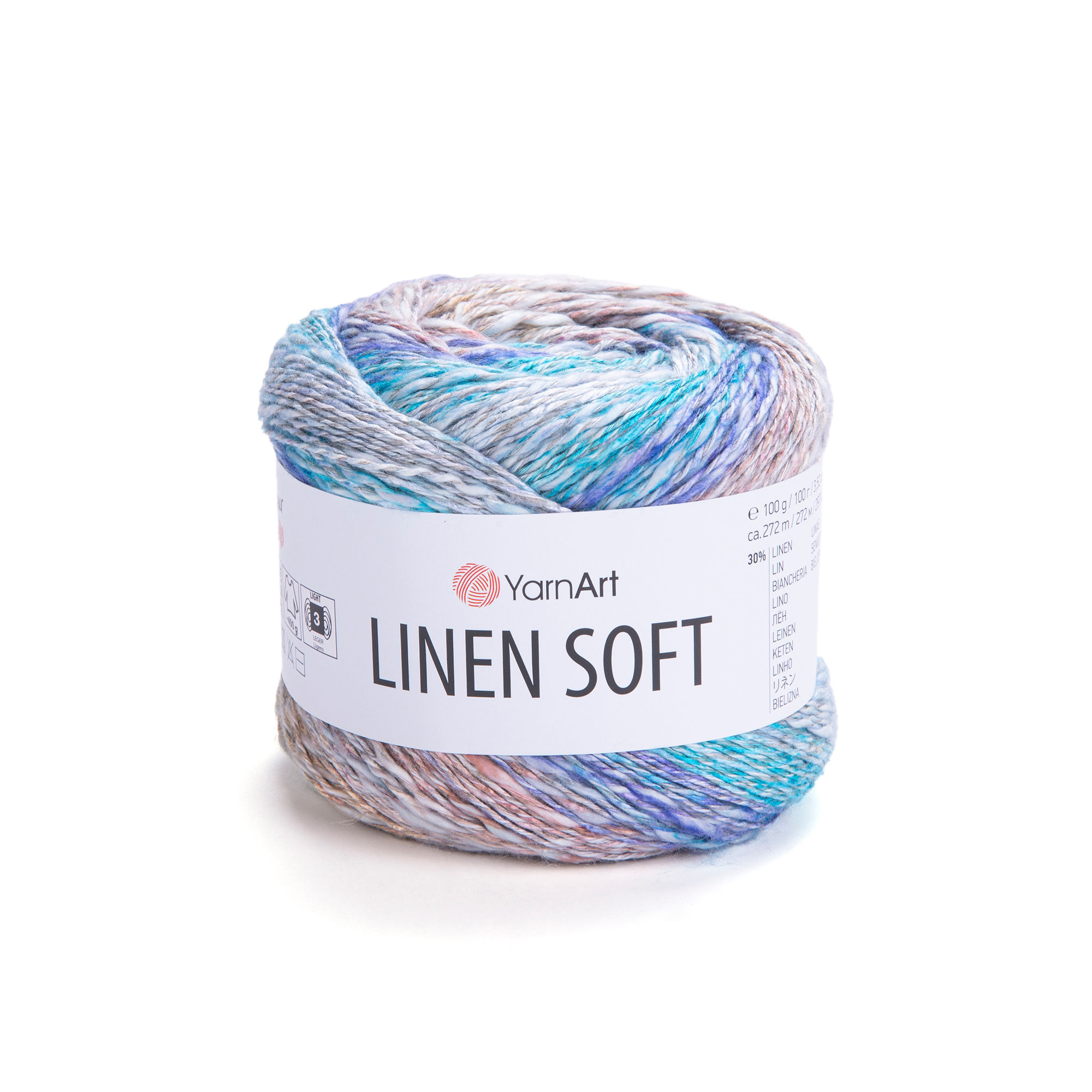 YarnArt Linen Soft 7402 Ebruli keten karışımlı el örgü ipi, şiş ve tığ ile örülebilir.