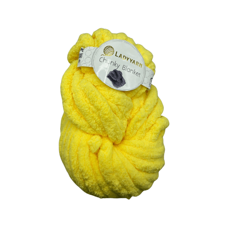 LadyYarn Chunky Blanket 300 g el örgü ipi – Canlı Sarı (PL-160)