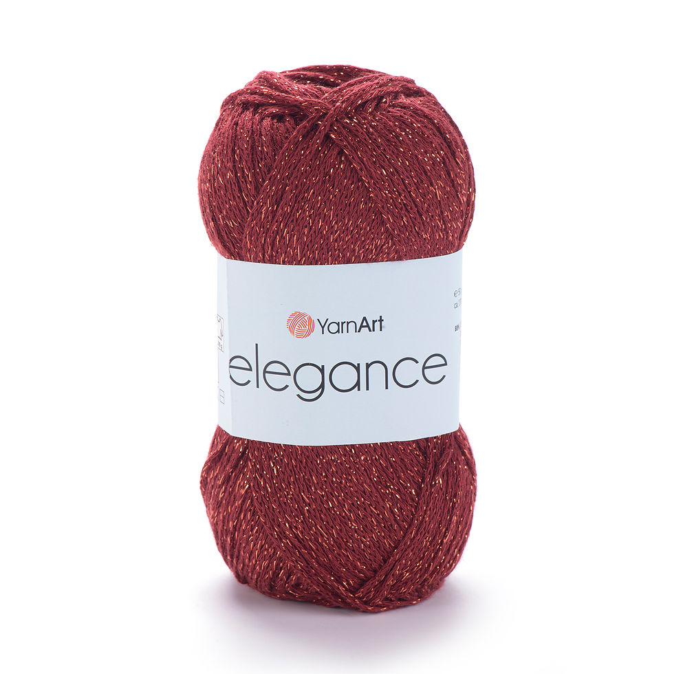 YarnArt Elegance 122 Kiremit ince pamuklu simli el örgü ipi