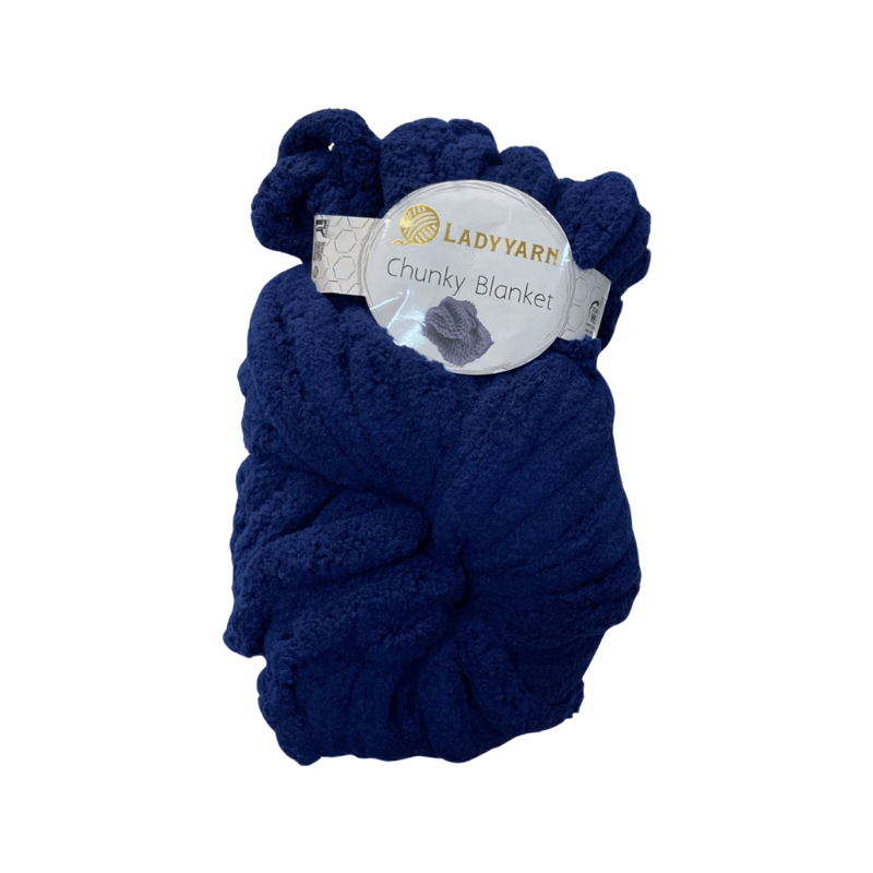 LadyYarn Chunky Blanket 300 g el örgü ipi – Lacivert (PL-155)