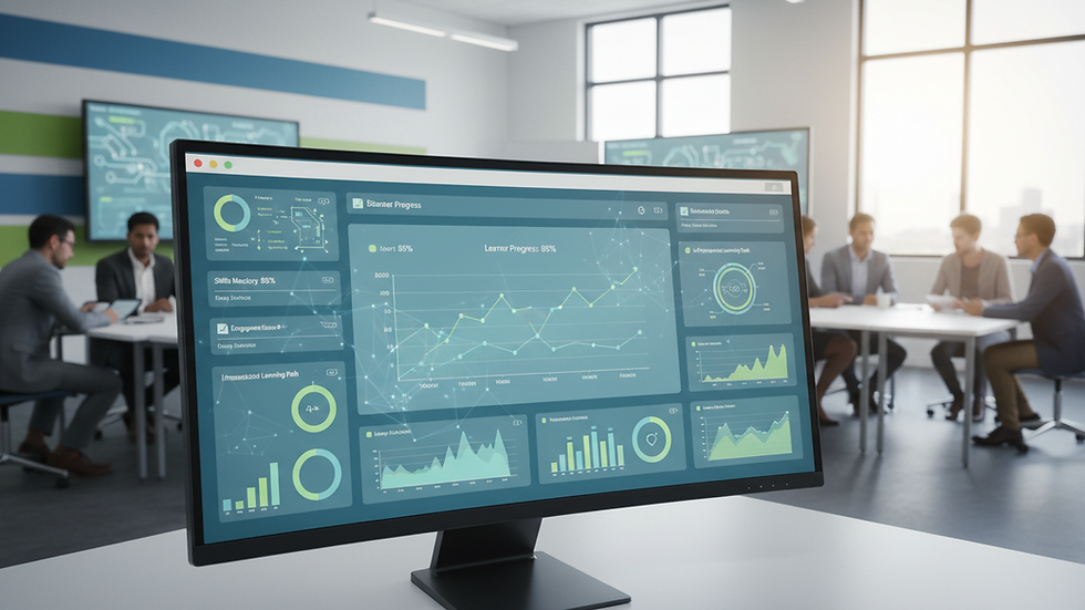Close-up view of a computer screen displaying AI-driven student performance analytics