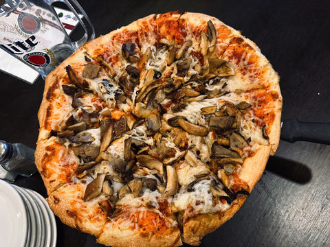 Pizza with Blue Oyster Mushrooms