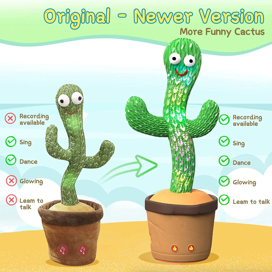 Miniatura: Dancing Cactus Plush Toy Doll Electronic Recording Shake With Song Funny Gift US