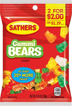 365100 - Sathers 2for$2 Gummi Bears