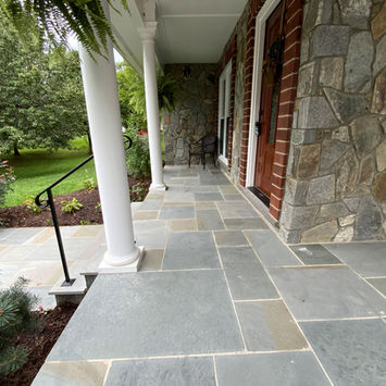 Stamped Concrete Front Stoop by Greystone Masonry