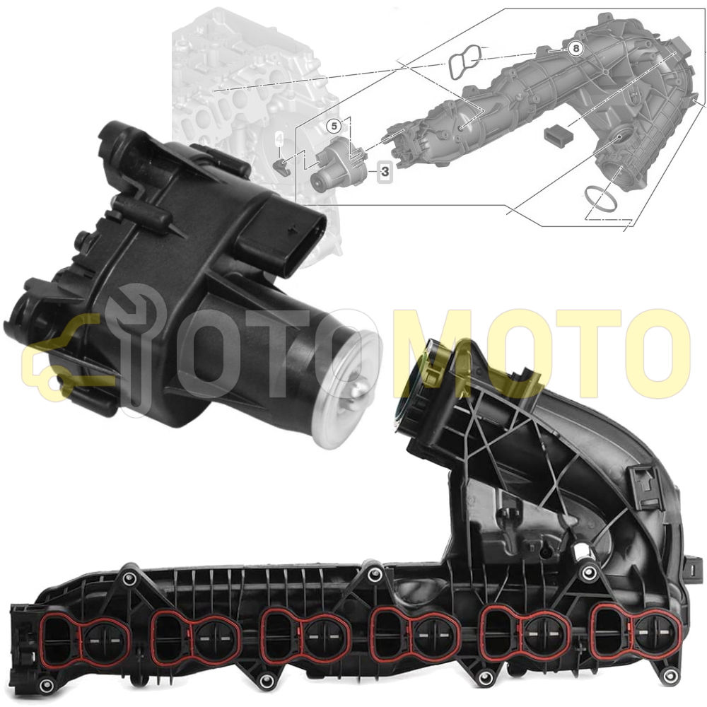 BMW 3.0 D MOTEUR N57 DIESEL 6 CYL TUBE COLLECTEUR ADMISSION AIR & ACTIONNEUR