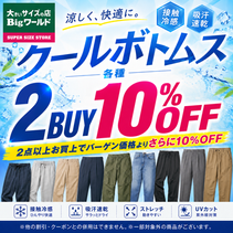 【2点以上お買上でバーゲン価格よりさらに10％OFF】大きいサイズの店Bigワールドのクールボトムスフェア！