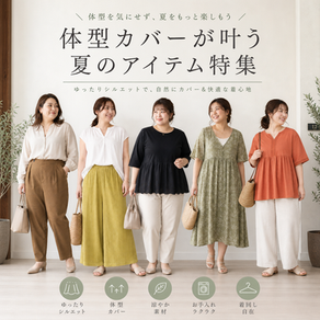 【ゆったり、キレイ】体型カバーで叶える、大人の夏スタイル5選|ウィメンズ(3Lサイズ~)