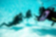 Instructor coaching equalization with beginner in pool, Manta Divers Cancun.