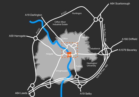 CSP Architects in York, Location Plan