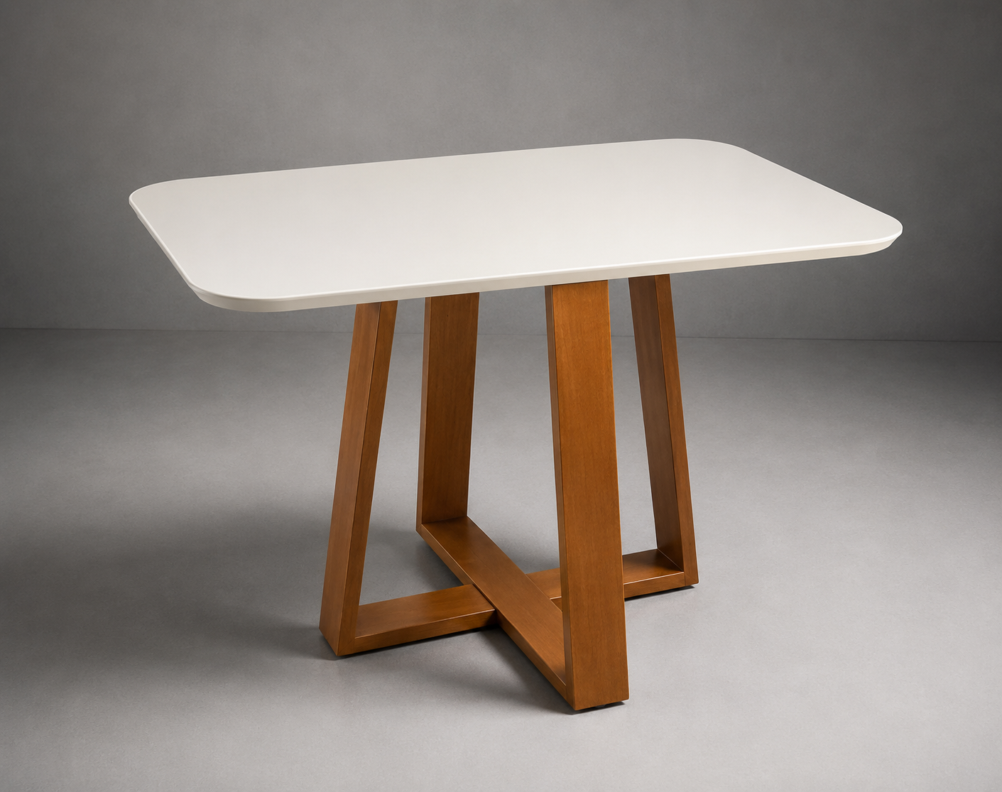 Mesa Verona Retangular 1,20x0,80 - Tampo Vidro Off White