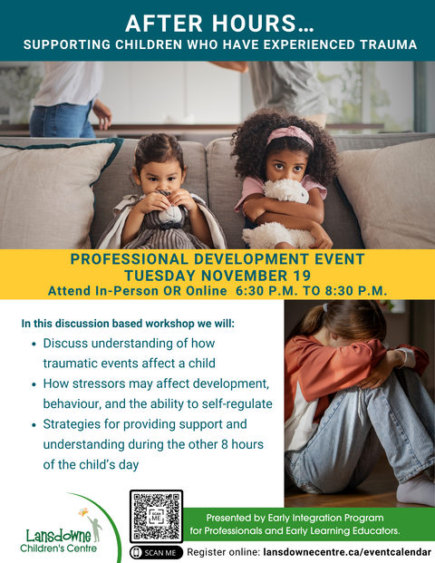 professional development children and trauma eip early intervention integration Lansdowne Children's Centre
