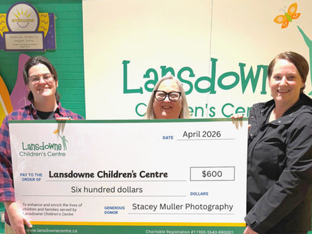 stacey muller photographer donation to lansdowne children's centre