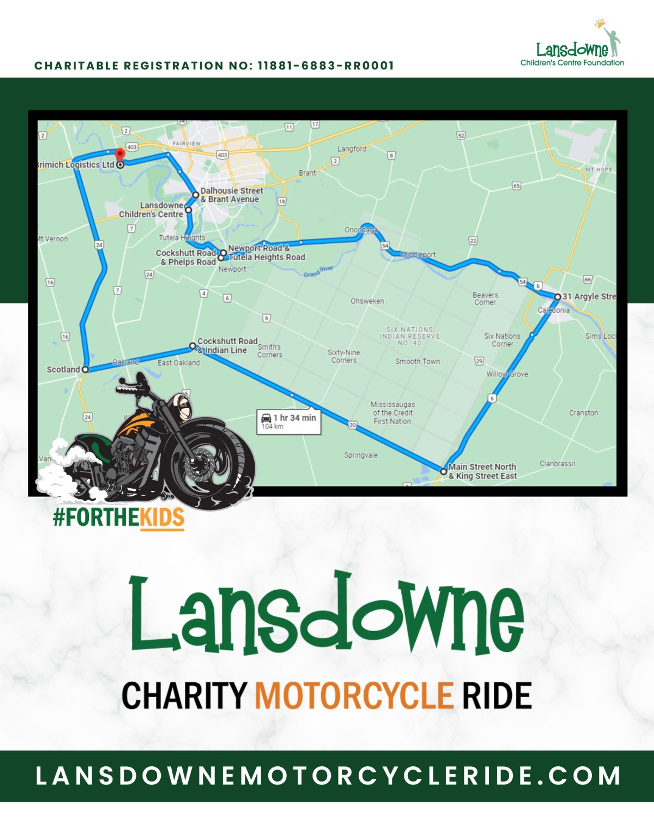 Route Plans and Ride Rules for Lansdowne Charity Motorcycle Ride