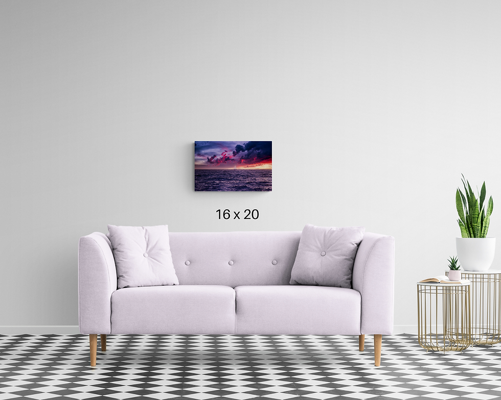 Thumbnail: "Sailboat Sunset" Photo Print Canvas Metal