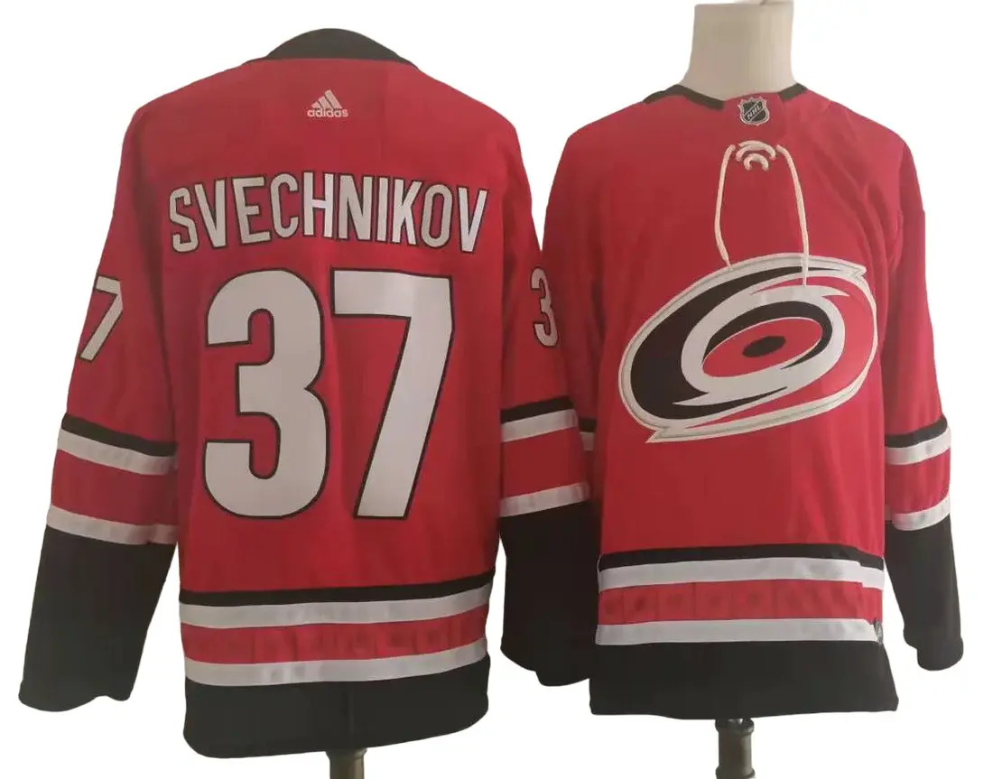 Adidas Hurricanes #37 Andrei Svechnikov Red Home Authentic Stitched NHL Jersey