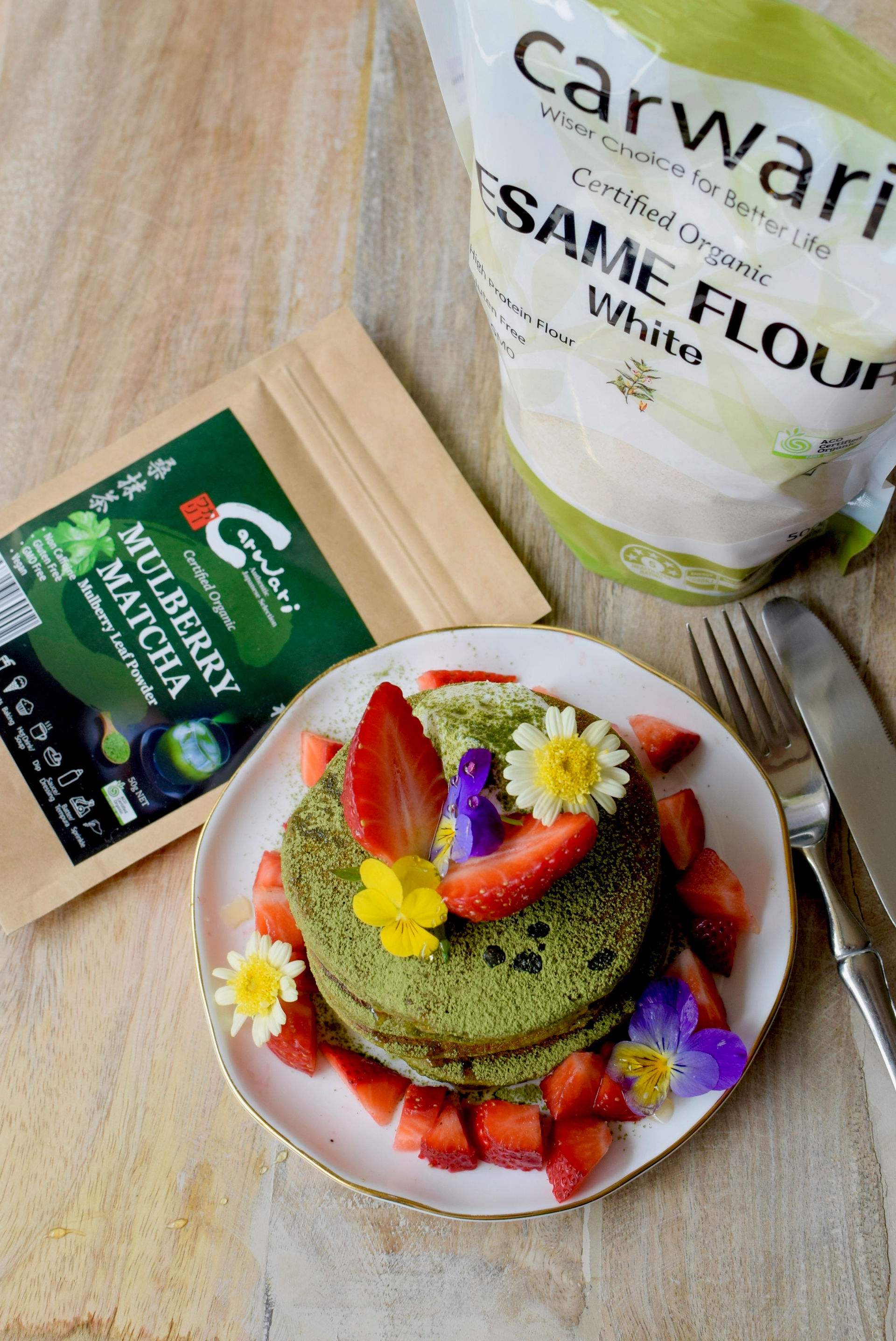 Sesame flour pancakes