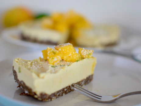 Mango, Coconut & Lime Vegan Cheesecake