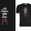 Miniatura: t-shirt negra hombre Life happens Wine helps