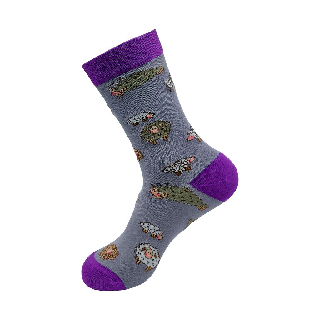 Lilac Cute Sheep Bamboo Sock