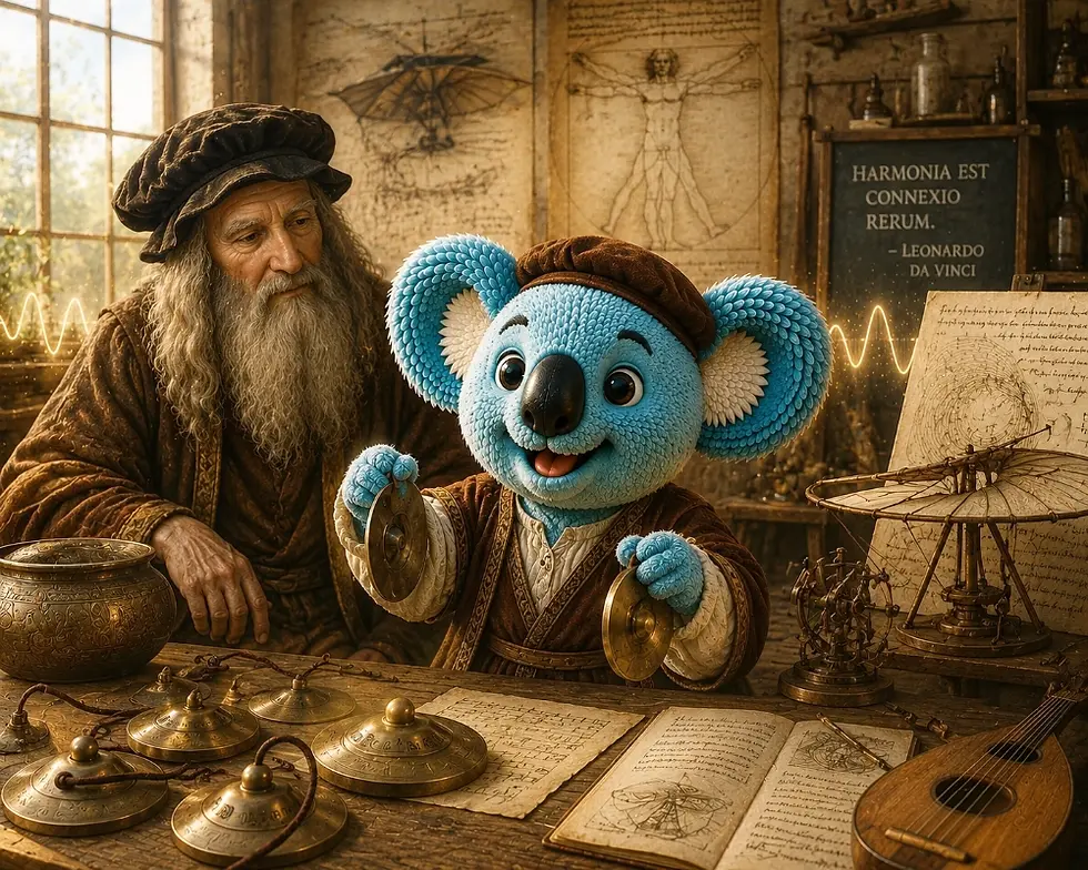 Cluster Kola erkundet Musik und Naturwissenschaft mit Leonardo da Vinci.