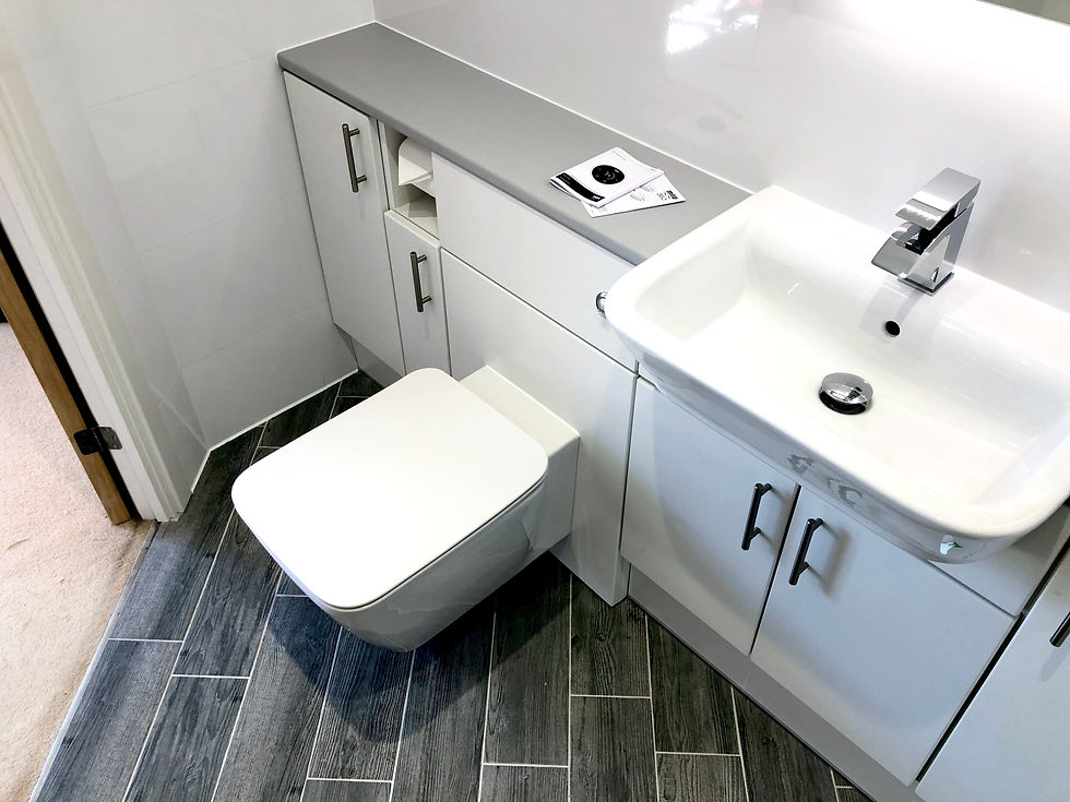 Ensuite Bathroom furniture installation by plumber in sovereign harbour eastbourne