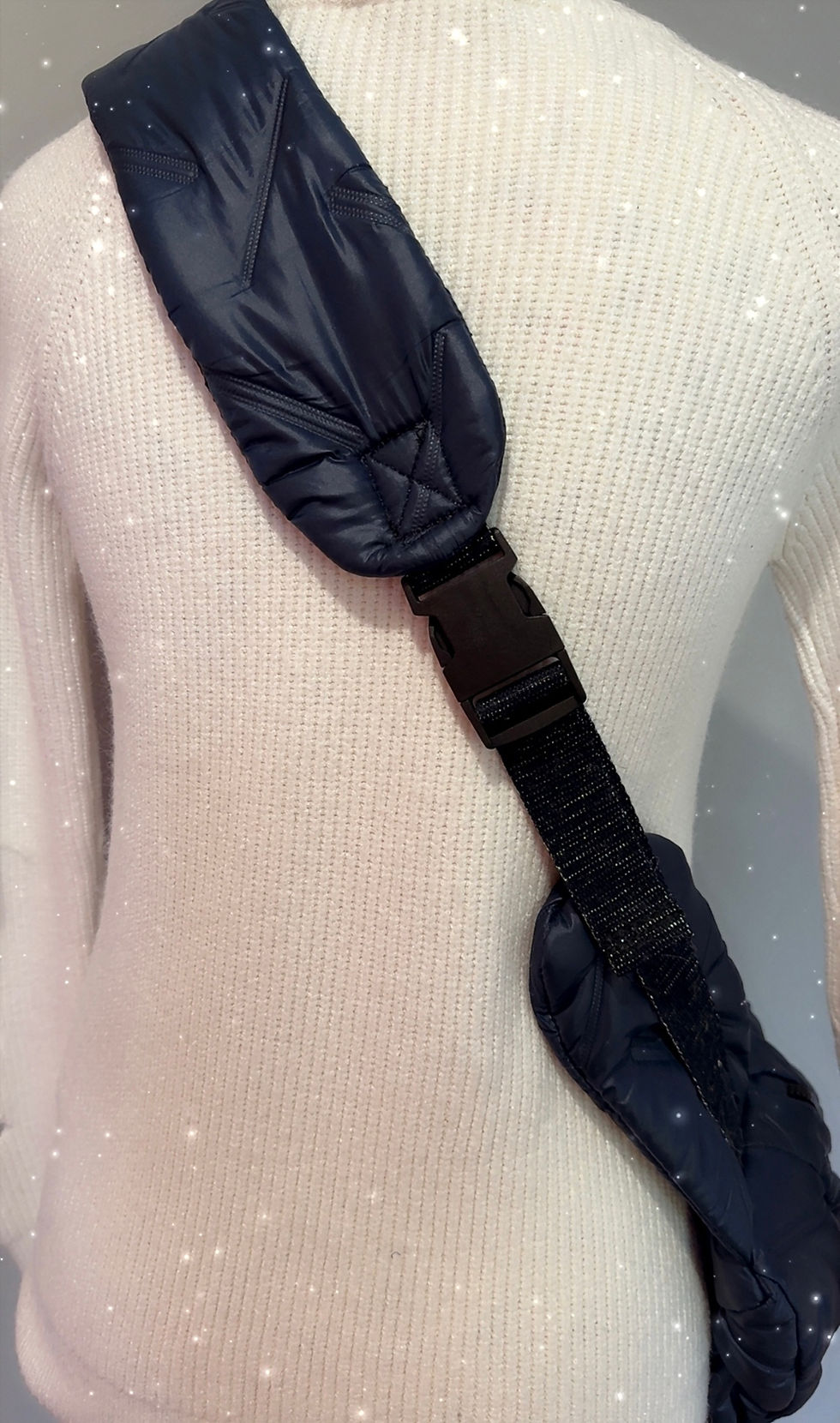 Miniature : Sac banane bleu marine / blanc