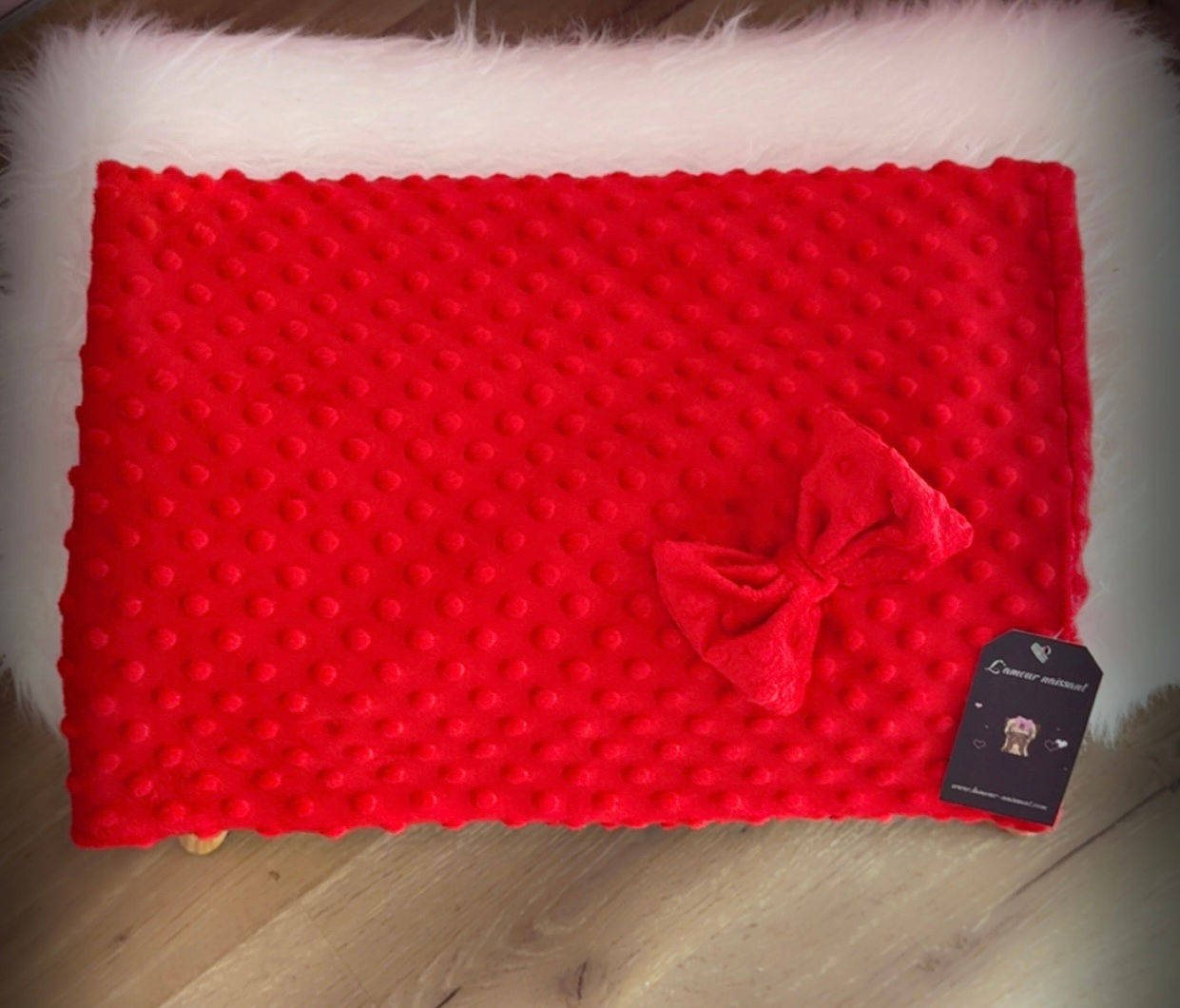 Couverture en minky rouge