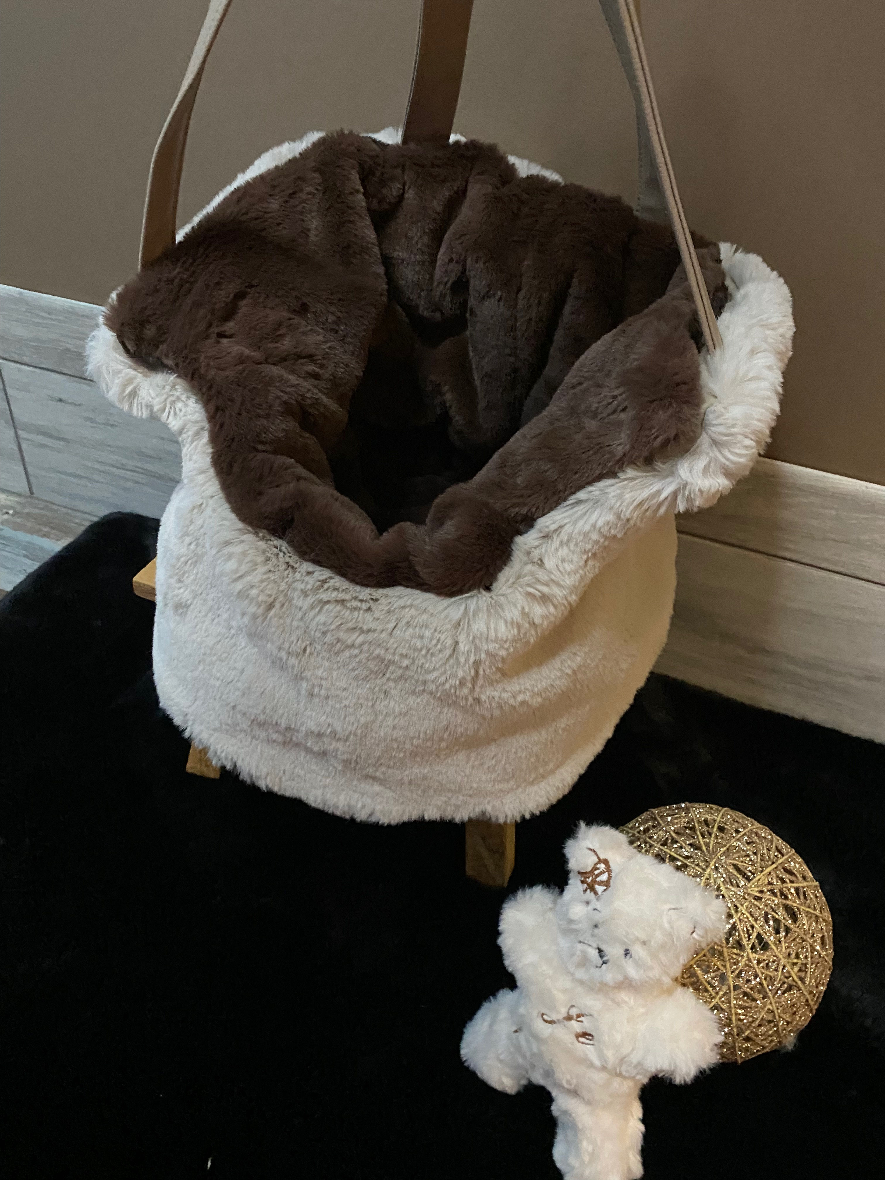 Ensemble Sac de transport en fourrure + housse